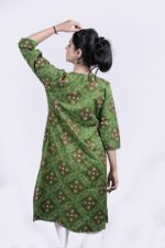 Printed and Embellished Straight Long Kurti with Plazo Pant (Green) - Image 7