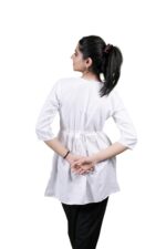 Chikankari Embroidery Short Kurti with Tassels (White) - Image 7