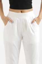 Women Cotton Pant (White) - Image 3