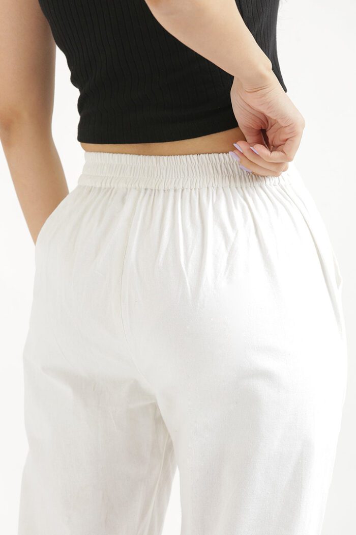 Women Cotton Pant (White) - Image 5