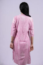 Floral Printed Straight Long Kurti (Pink)