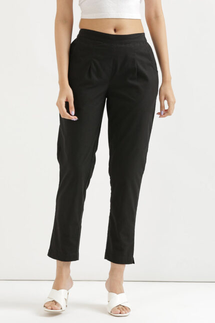 Women Cotton Pant (Black)